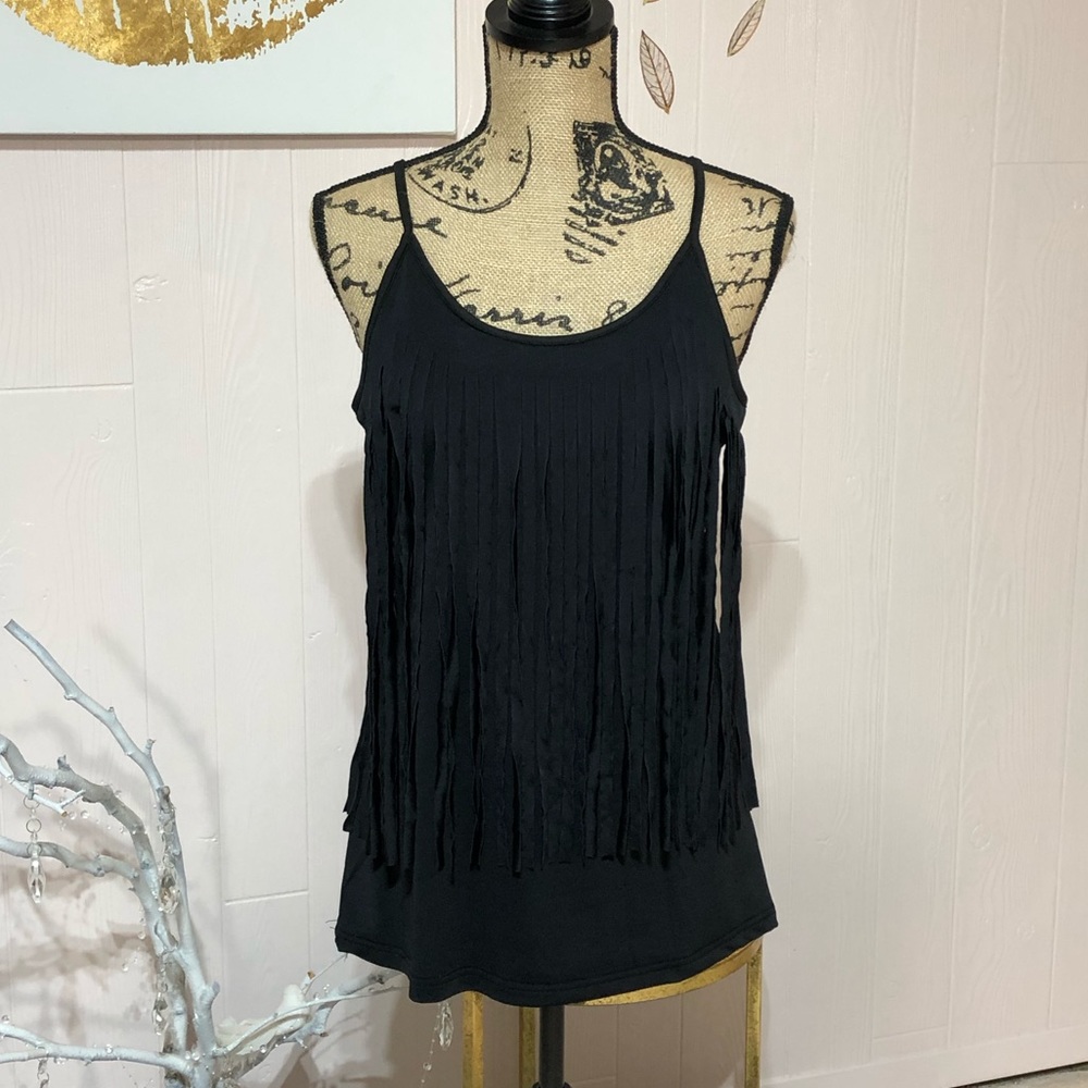 Black Fringe Benefits Tank